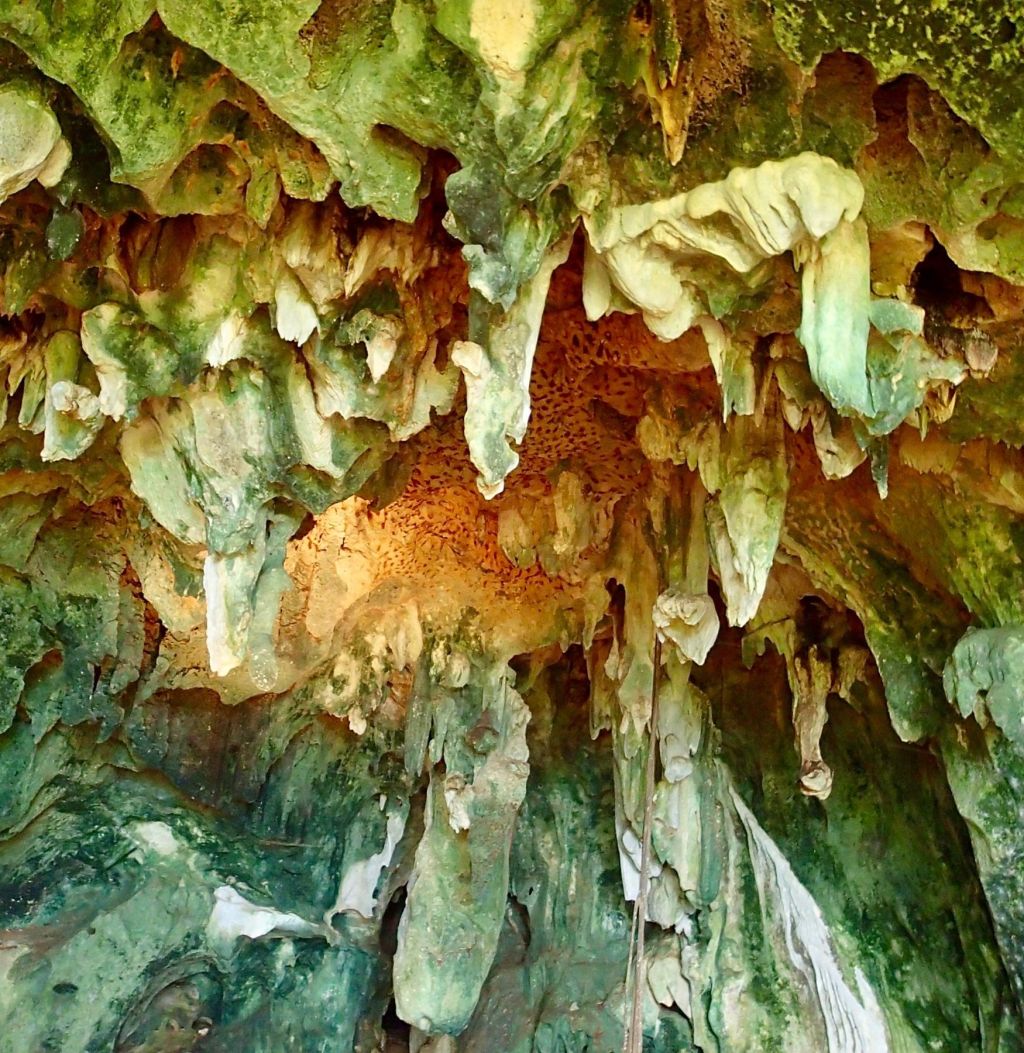 Stalactites inside a cave on Carabao Island