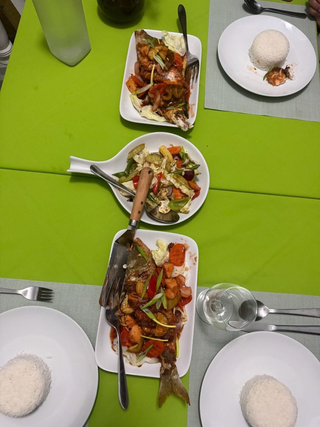 Asian dishes served at the restaurant