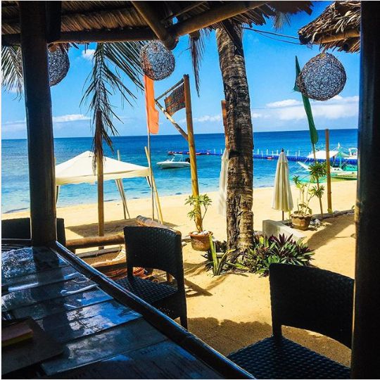 The beach bar looking out to sea