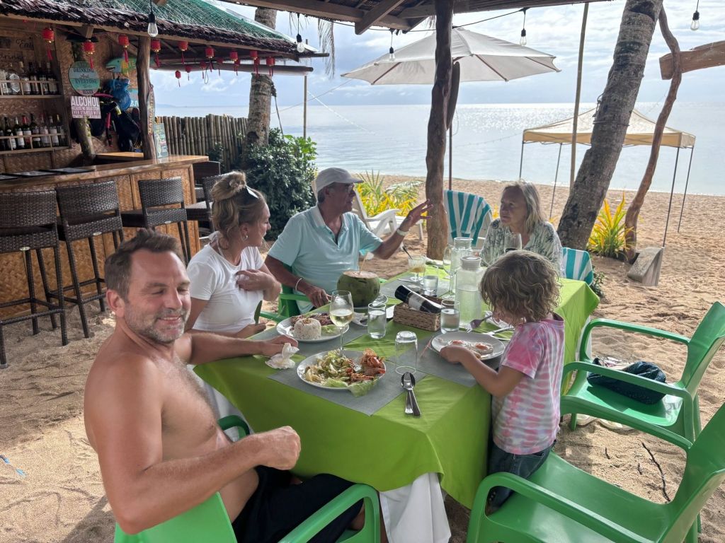 A family lunch at the beach restaurant