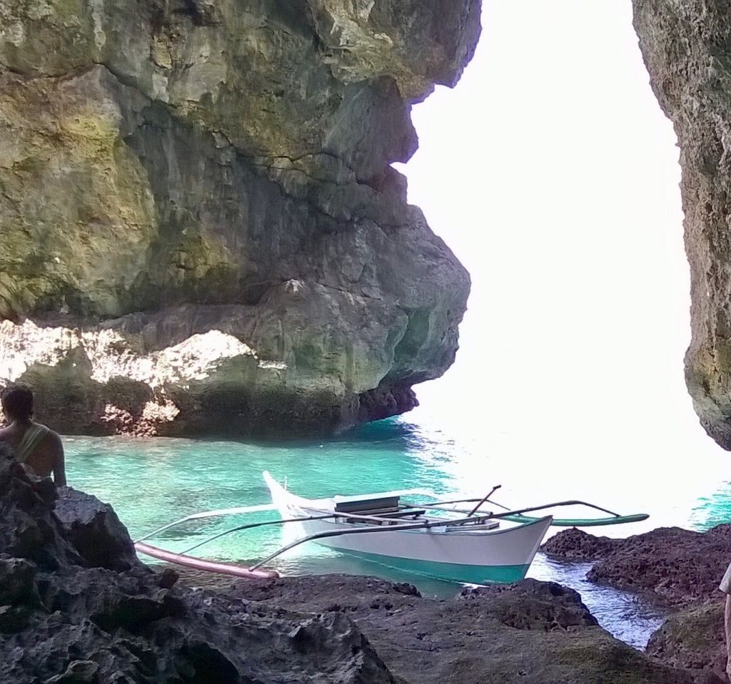 A banca in a sea cave