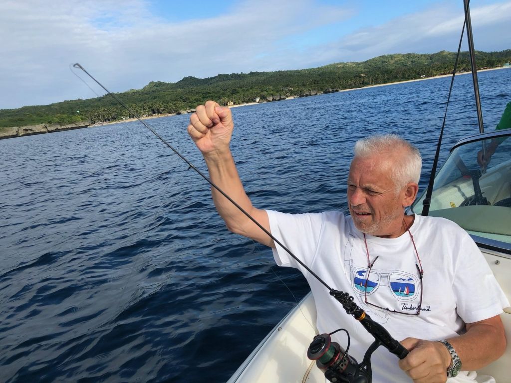 Fishing from our speedboat off Carabao Island