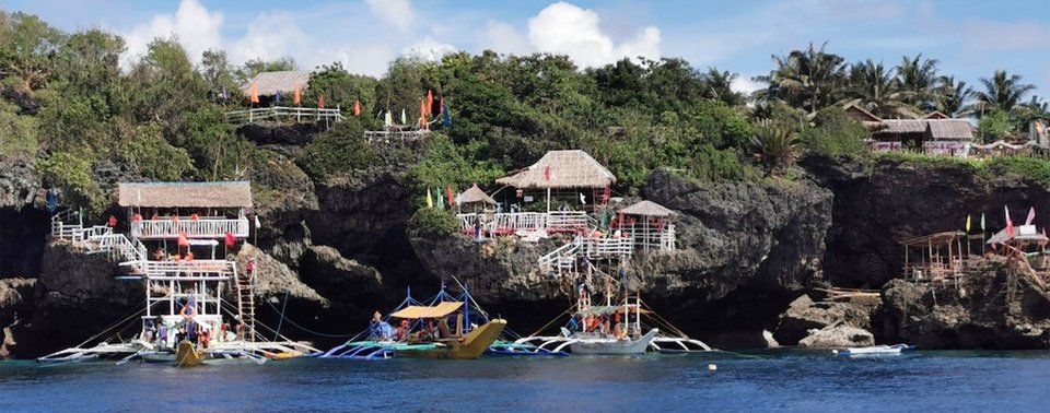 Cottages perched on the cliffs