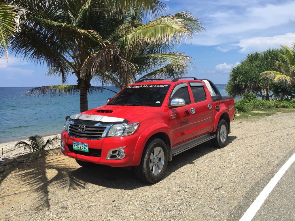 Our Hilux 4x4 on the coast road