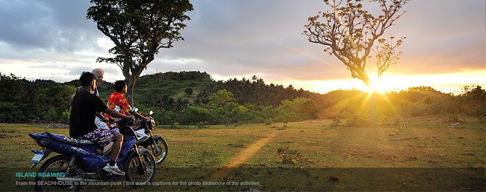 Riding the island roads at sunset