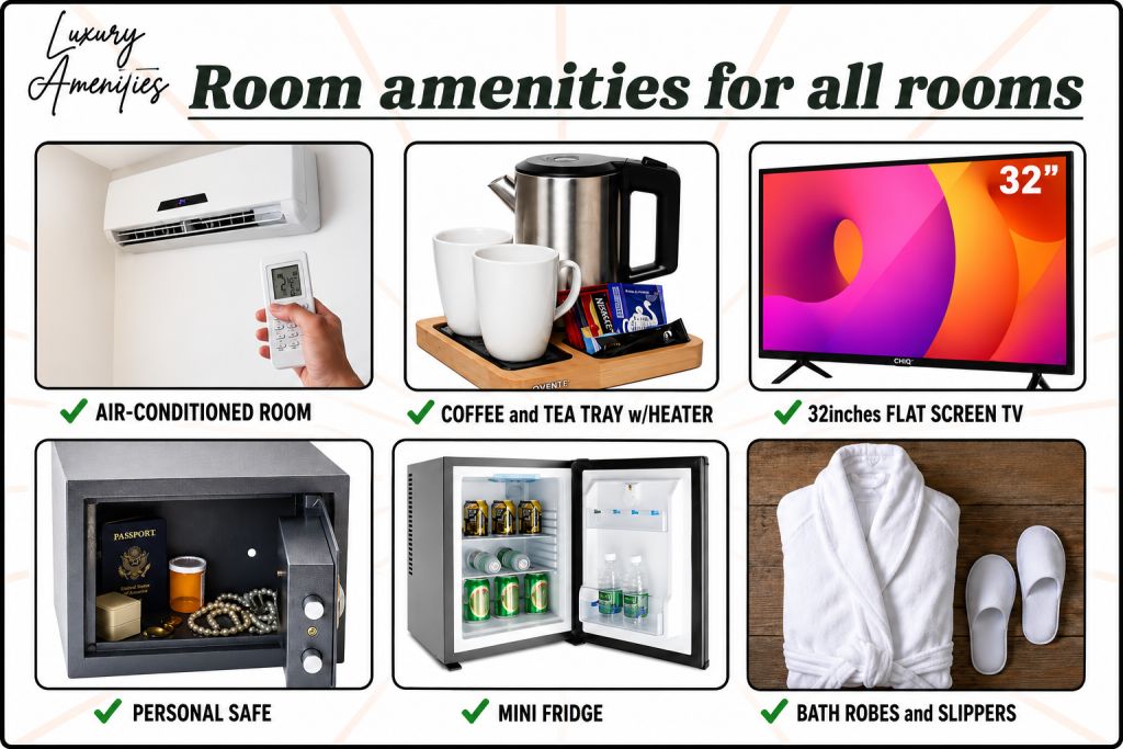 Amenities included in all rooms
